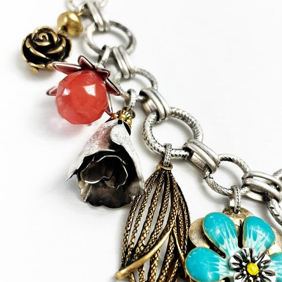 NEW Chico's Cherry Quartz Pearl Charm Necklace - Picture 8 of 11